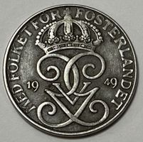 5 Öre - Gustaf V - Sweden - 1949