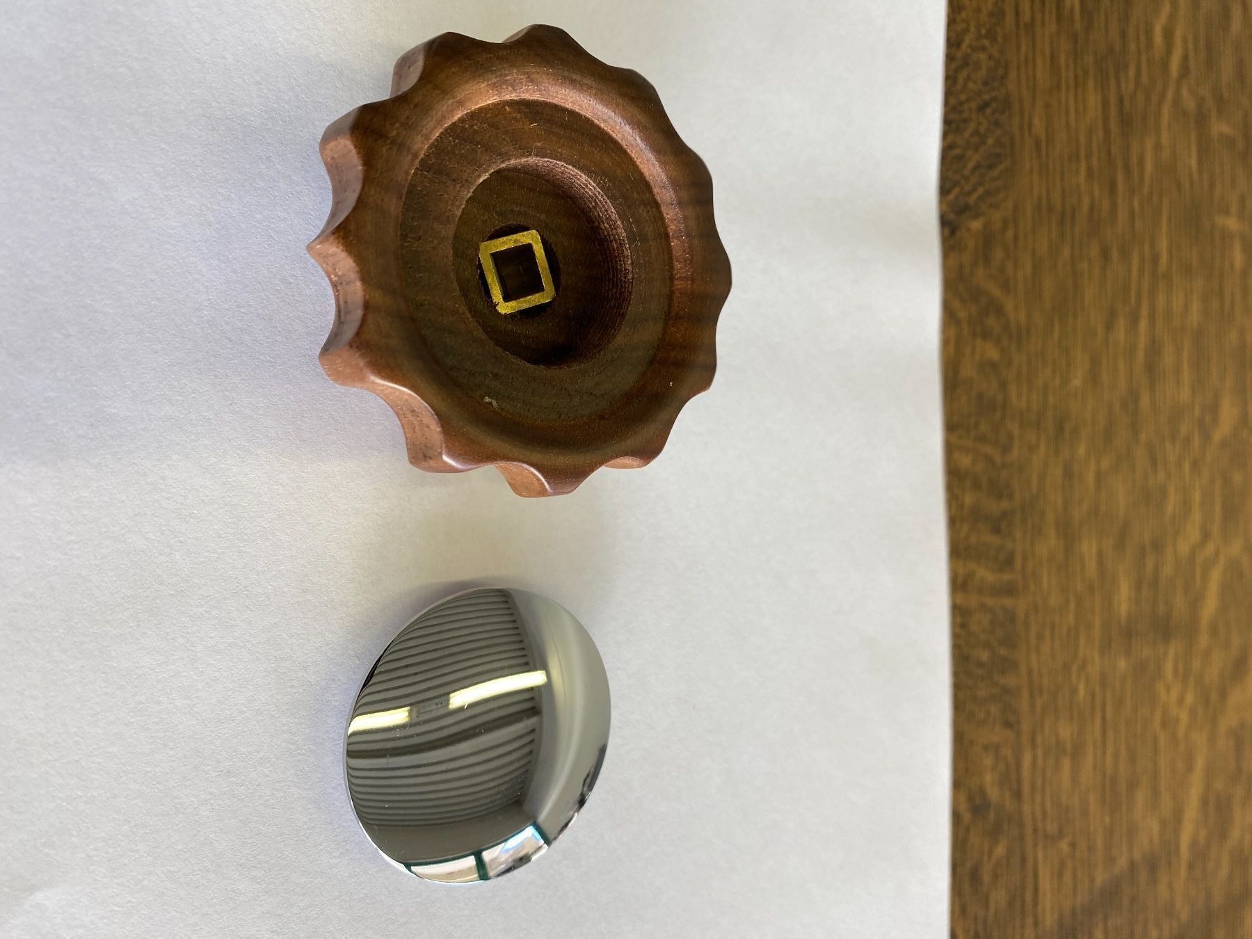 Macchine per caffè & Macchine per espresso: Nussbaumholz Drehgriff mit Chrom Deckel – Nuovo e nell'imballaggio originale da Oberbüren venduto da Olympia9245