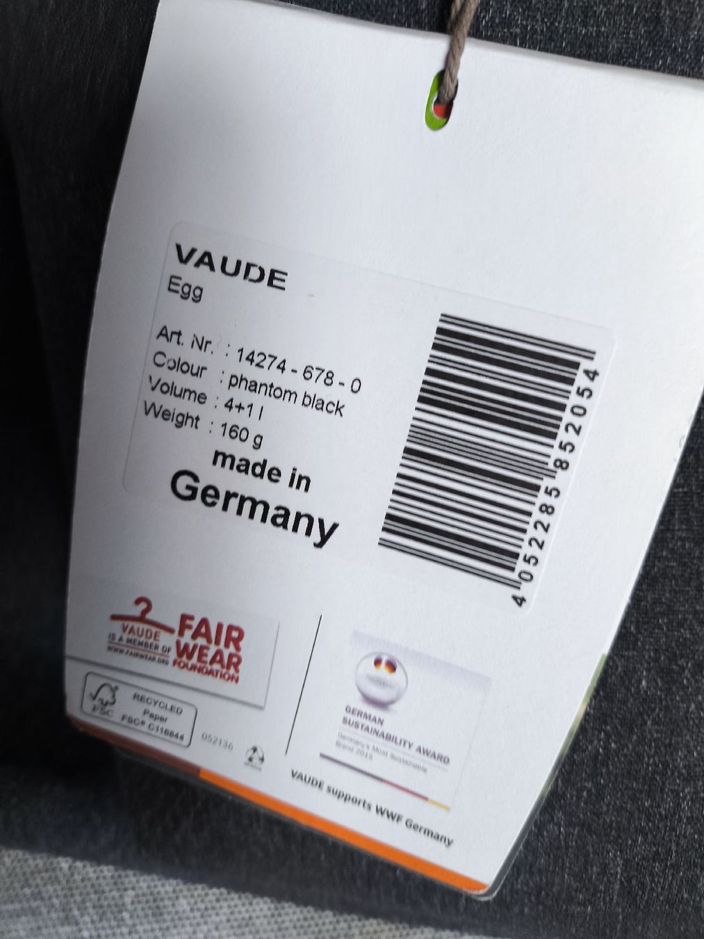 Vaude Zaini: Vaude Wolfegg +Egg Rucksack phantom black - NEU! – Nuovo e nell'imballaggio originale da Bern venduto da stefsvolta 1