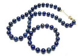 NEU Lapislazuli Kette Colier Armband im Set mit Hämatit