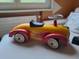 Rutschauto Metall Design gelb rot gebrauchter Zustand