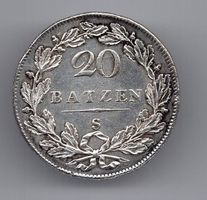 (1534) Helvetische Republik, 20 Batz 1798, super, stgl