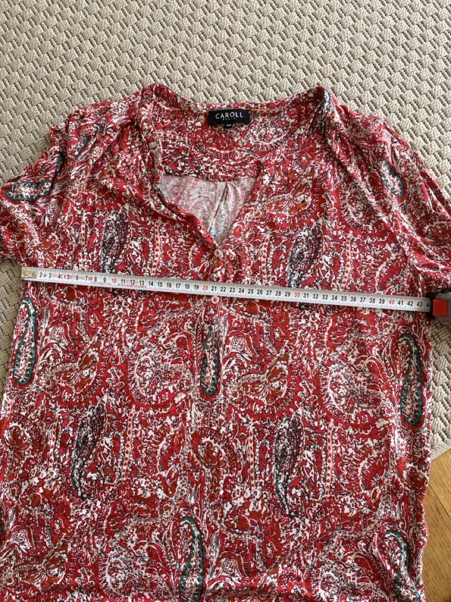 Caroll Camicette: Bluse Caroll rot gemustert, 38 – Usato da Solothurn venduto da Bobesch08 5