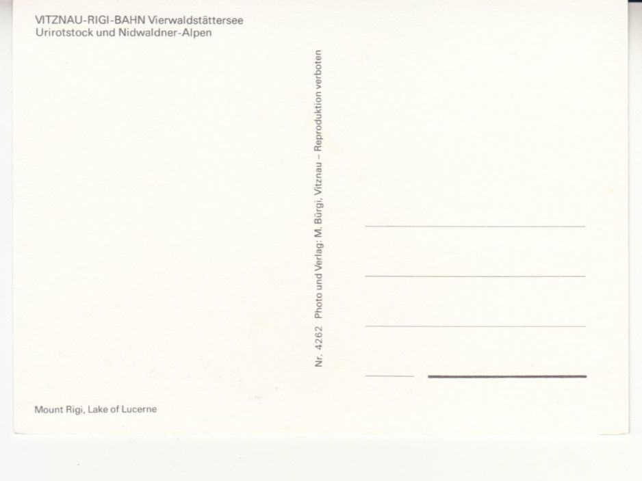Ansichtskarten: Vitznau Rigi Bahn ca. 1970 – Gebraucht aus Bürglen TG von StampGraf 1