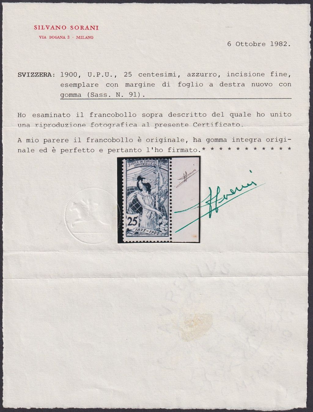 Tutti i francobolli: 79C, wunderschönes ** postfrisches Stück +Bogenrand, 2000.-+ – Usato da Sursee venduto da Luzernerraute 3