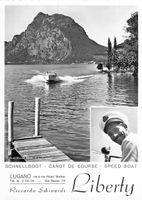Werbekarte LIBERTY Schnellboot Lugano 1950 Schiavardi