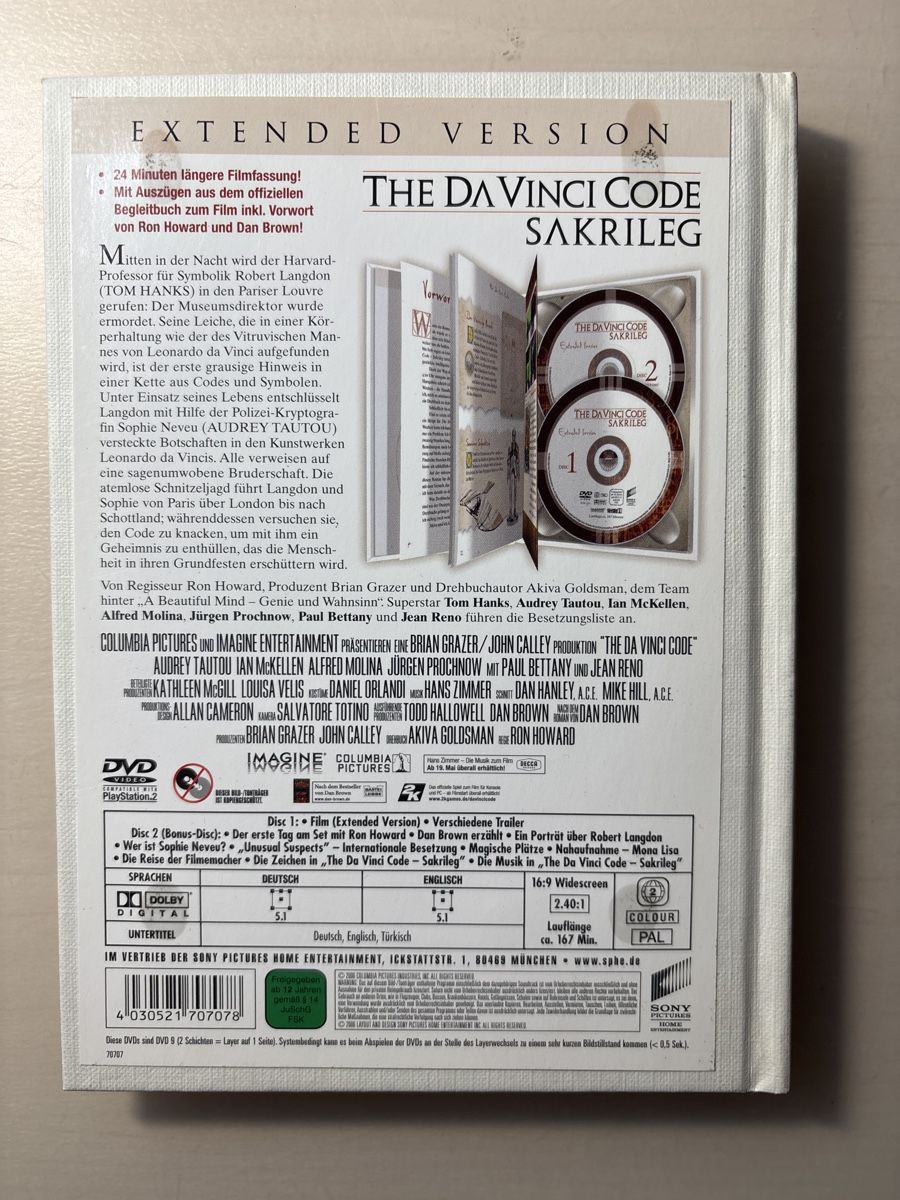 Tutti i DVDs: The Da Vinci Code - Sakrileg DVD - Extended Version (2805) – Usato da Ruswil venduto da Slivio_ 1