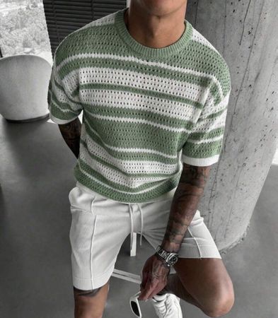Gestreiftes Strickshirt kurzarm Grösse M - ungetragen
