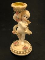 Figurine anges avec bougeoir en résine