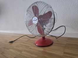 Harper Retro-Tischventilator – Metall, Rot, guter Zustand