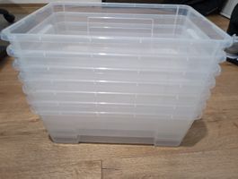 7x Ikea SAMLA AufbewahrungsBox, transparent, 39x28x14 cm/11L