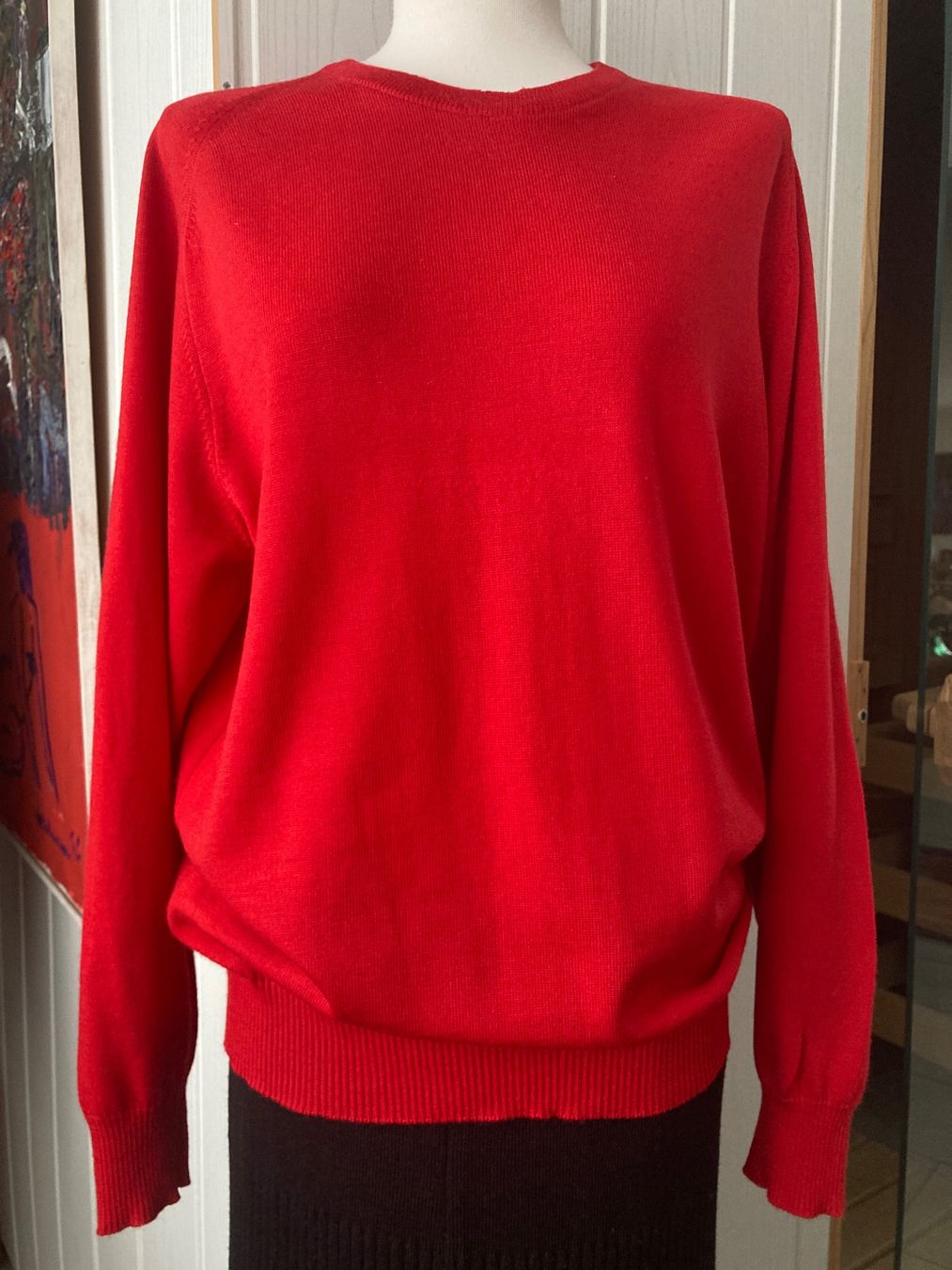 Maglioni & Felpe: Roter 100% Wollpullover, reine Schurwolle – Usato da Stetten AG venduto da Hanya
