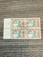 Helvetia Briefmarken, 80 Rappen, Ersttag, 13.9.88, Viererblo