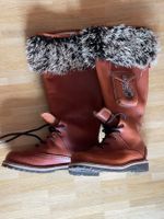 Stiefel Damen Leder Braun Fellbesatz Grösse 41 Luis Trenker
