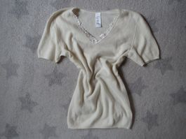 kuscheliger Damen Kurzarm Pullover mit ANGORA Gr 40/ 42