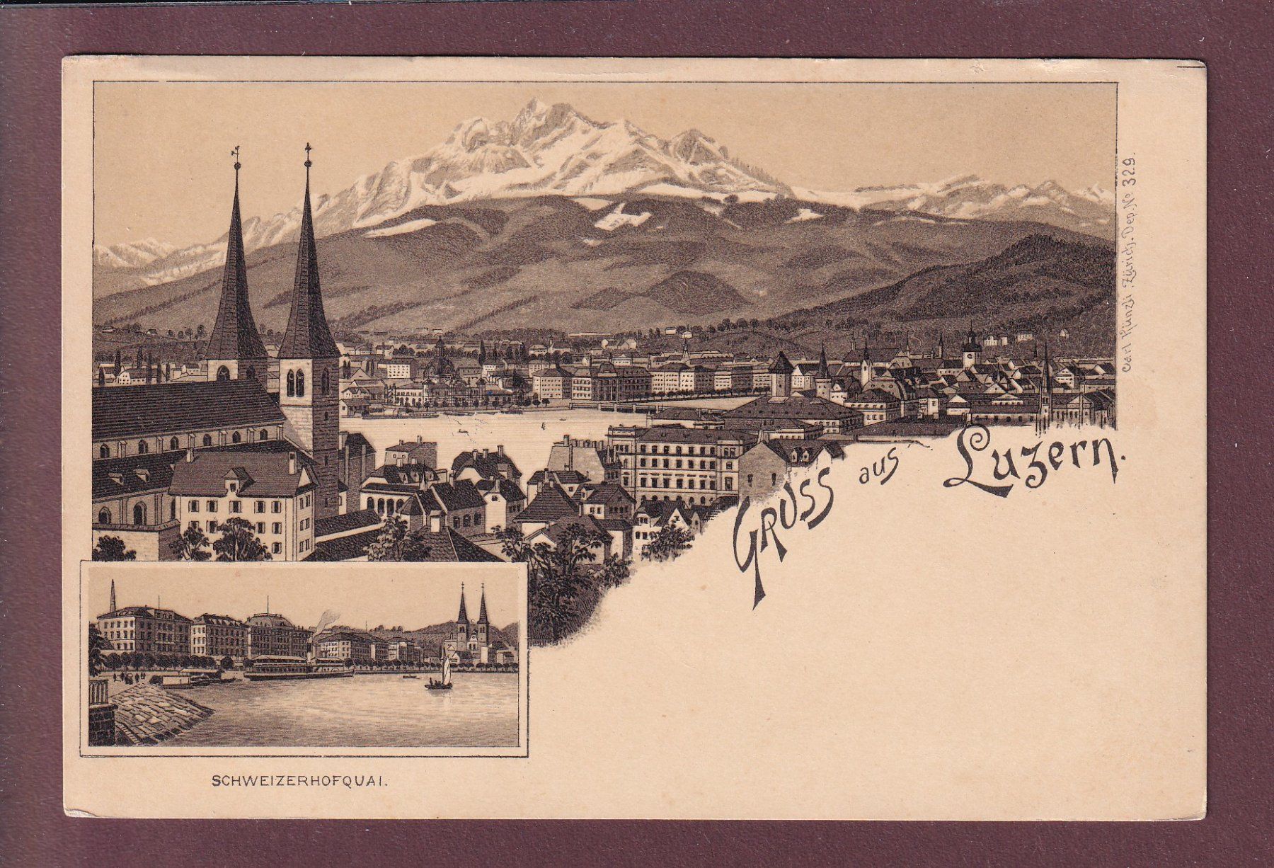 Cartoline postali: Gruss aus LUZERN - Litho Künzli – Usato da Pully venduto da nicecards