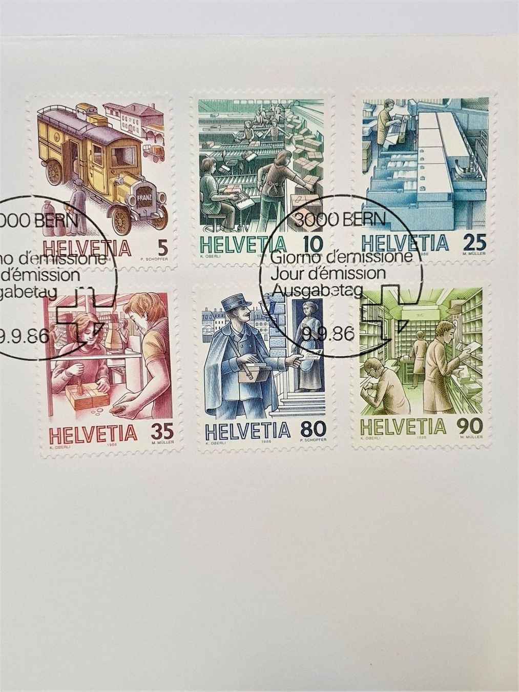 Tutti i francobolli: (155) 1986/1989 2 Kuvert Postbeförderung – Usato da Schwarzhäusern venduto da Inot3 1