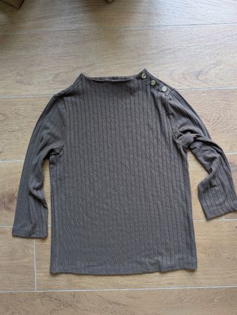 Pullover gerippt dunkelbraun