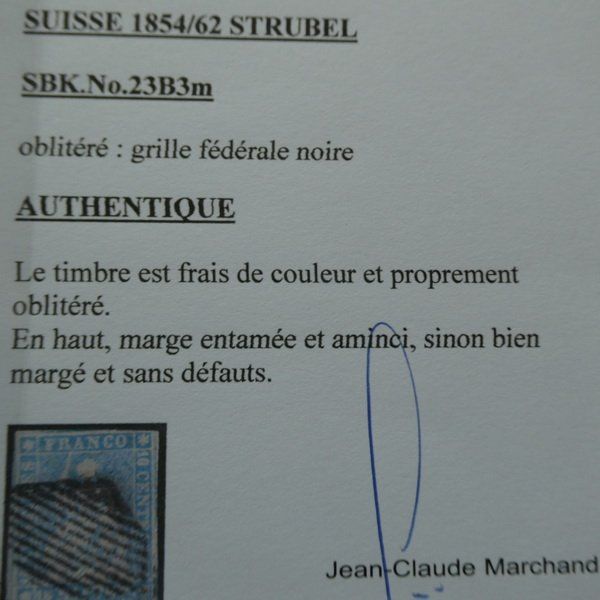 Tous les timbres: STRUBEL° 23 E  mit BEFUND  Kat.Fr. 600.- – D'occasion à Egliswil par Trens01 3