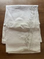 Vintage Leinentischdecke mit Stickerei 190x130cm, Sommerfest