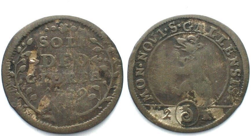 Tutti le monete: ST. GALLEN Stadt Halbbatzen 1739 Billon – Usato da Riehen venduto da sesambestcoins2004