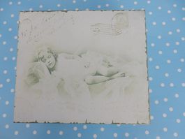 Vintage Büchse Box mit süssem Kindermotiv shabby chic Zink