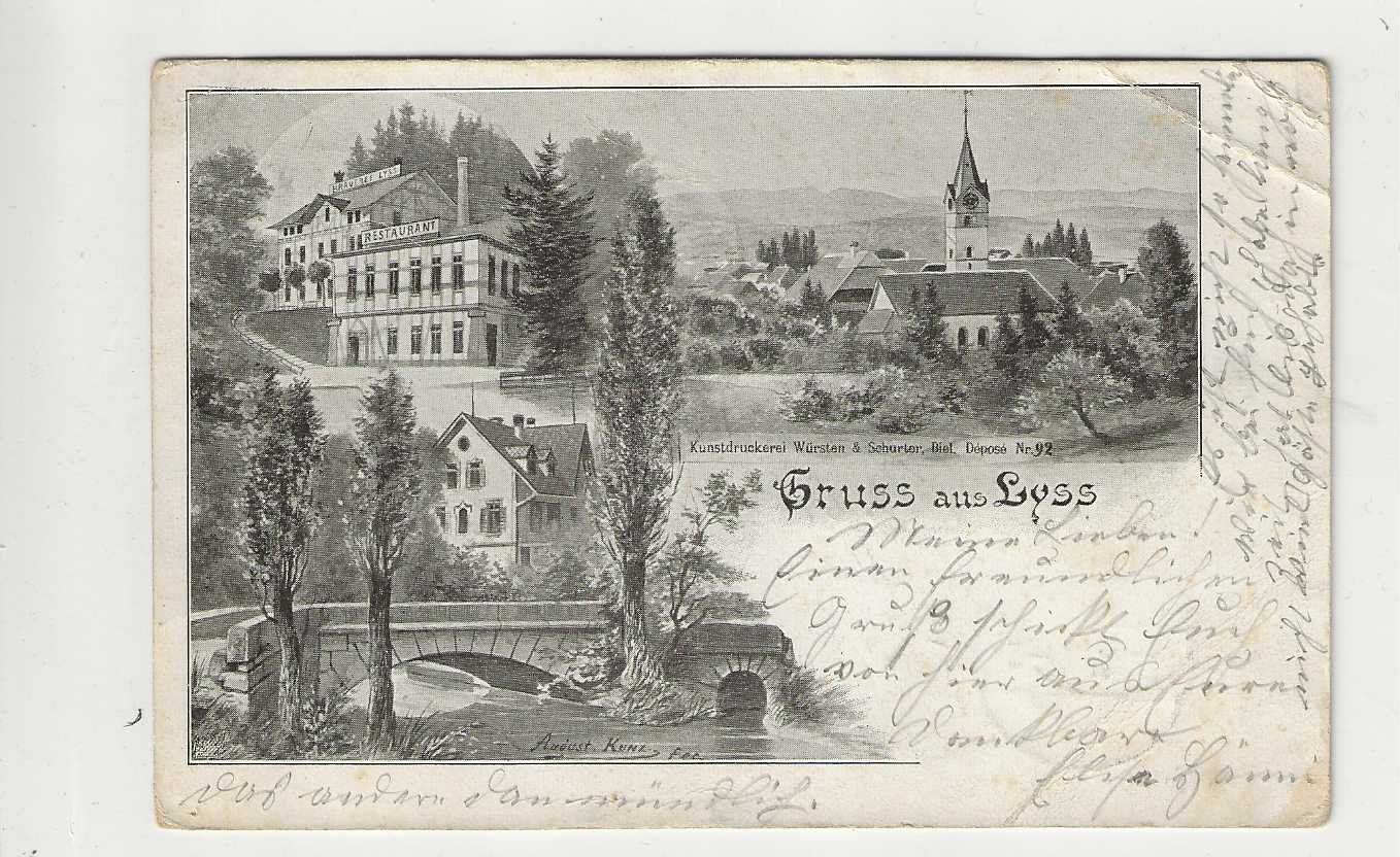 Cartoline postali: Lyss, Litho, 1904 – Usato da Spiez venduto da Niesen20