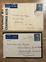 2x Flugpost 1942-1945 pour UK avec Censure