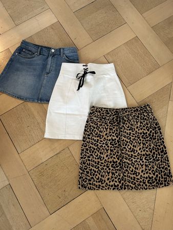 3x Mini Skirts from Topshop, h&m and even&odd - like new 36