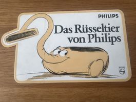 Philips Vintage Abziehbild Rüsseltier alte Werbung