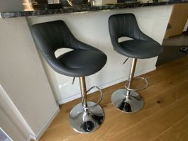 Barhocker Kunstleder grau 