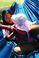 Fabric Hammock for 2 Pers. XL - Handwoven - Shades of Blue