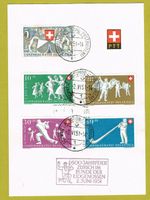 Bundesfeiermarken 1951, Satz auf Bögli mit Sonderstempel