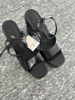 Schwarze Zara Plateau Sandalen, Gr. 40