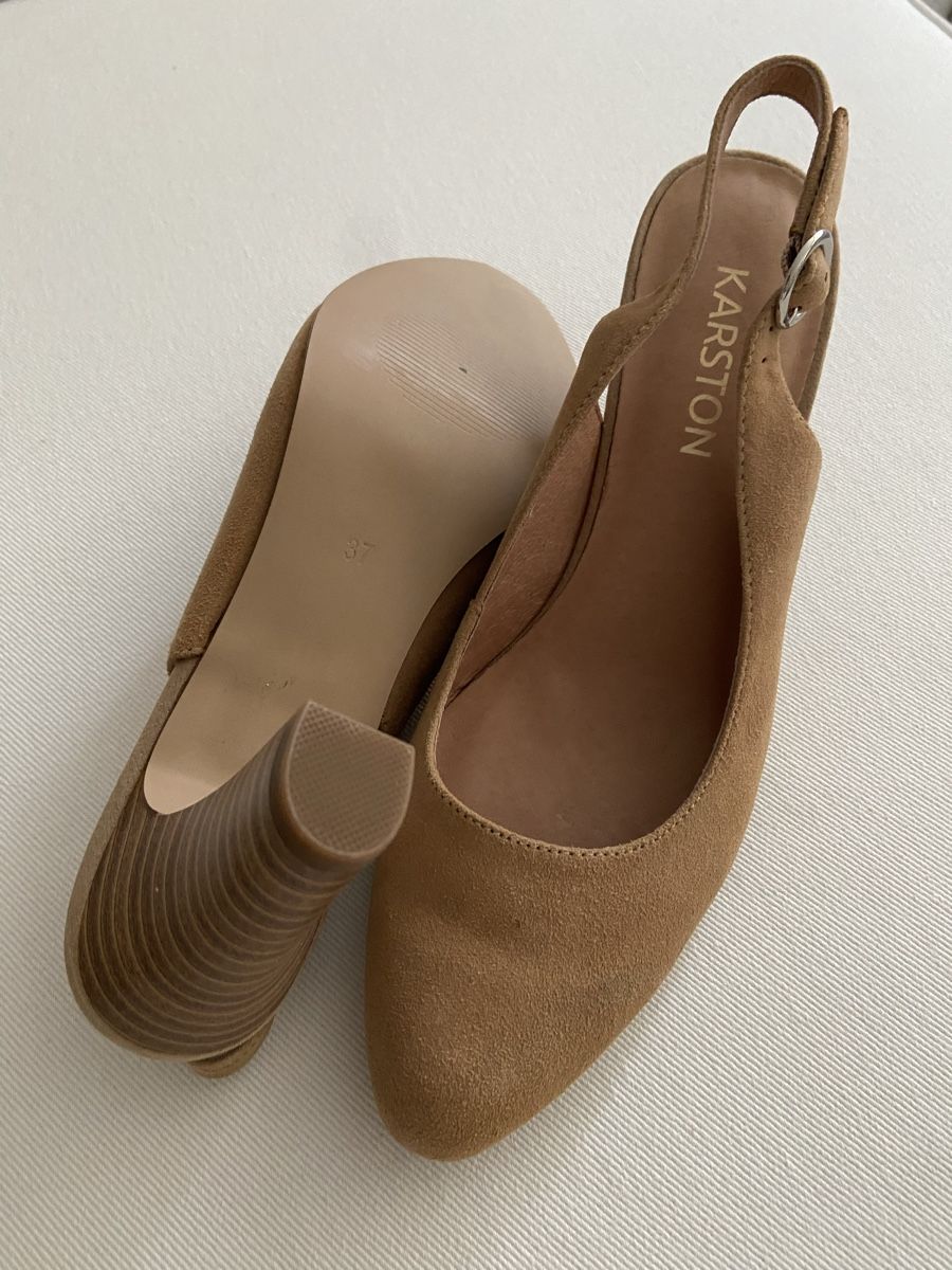 Damenschuhe: Wildleder Slingback-Pumps, 37, 8 cm Absatz – Neu (gemäss Beschreibung) aus Pratteln von Arthband 1