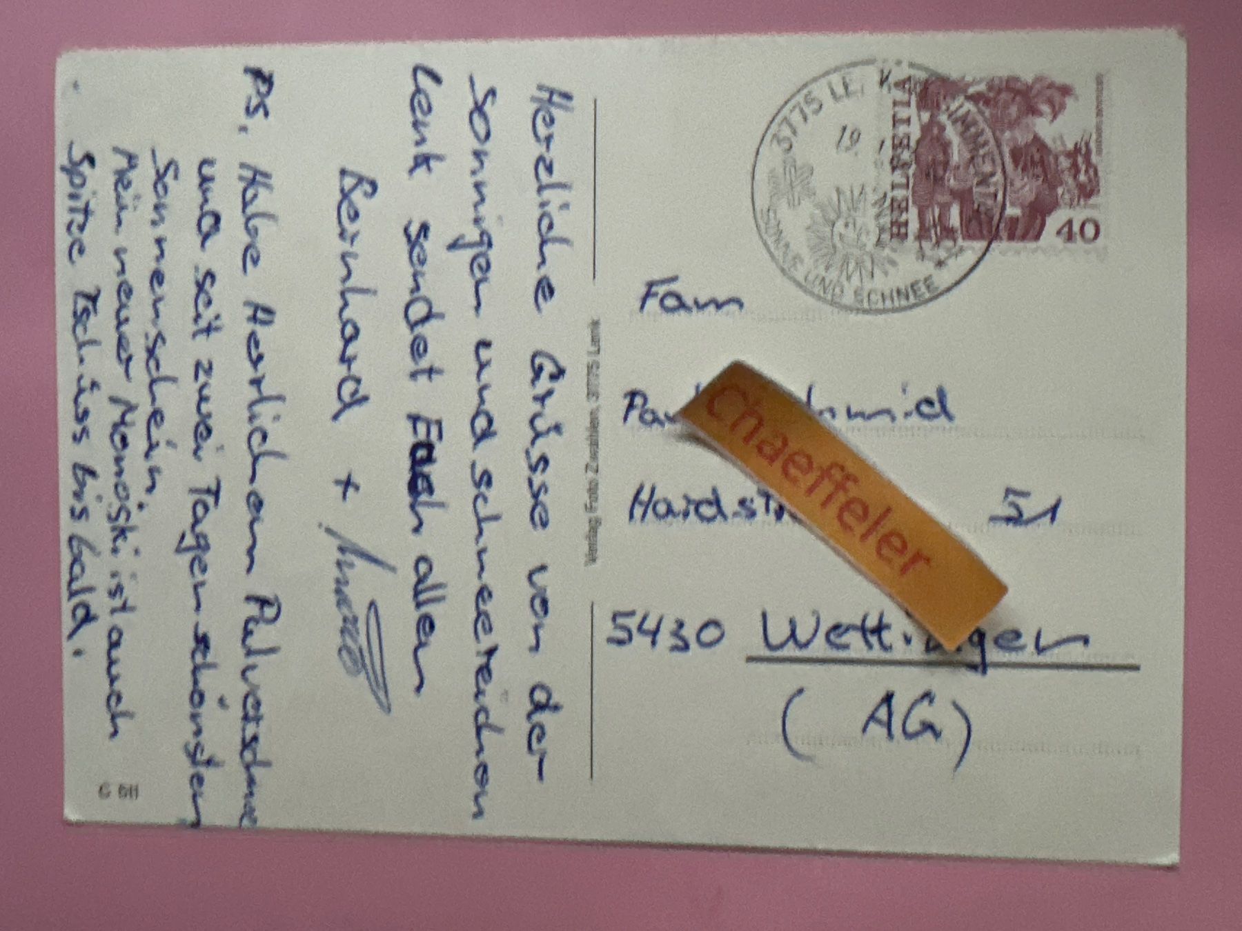 Ansichtskarten: 1983 Lenk, Berner Oberland – Gebraucht aus Zürich von Chaeffeler 1