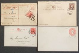 NSW.+ TASMANIA + VICTORIA: 4 Postal Stationaries, O + Ø