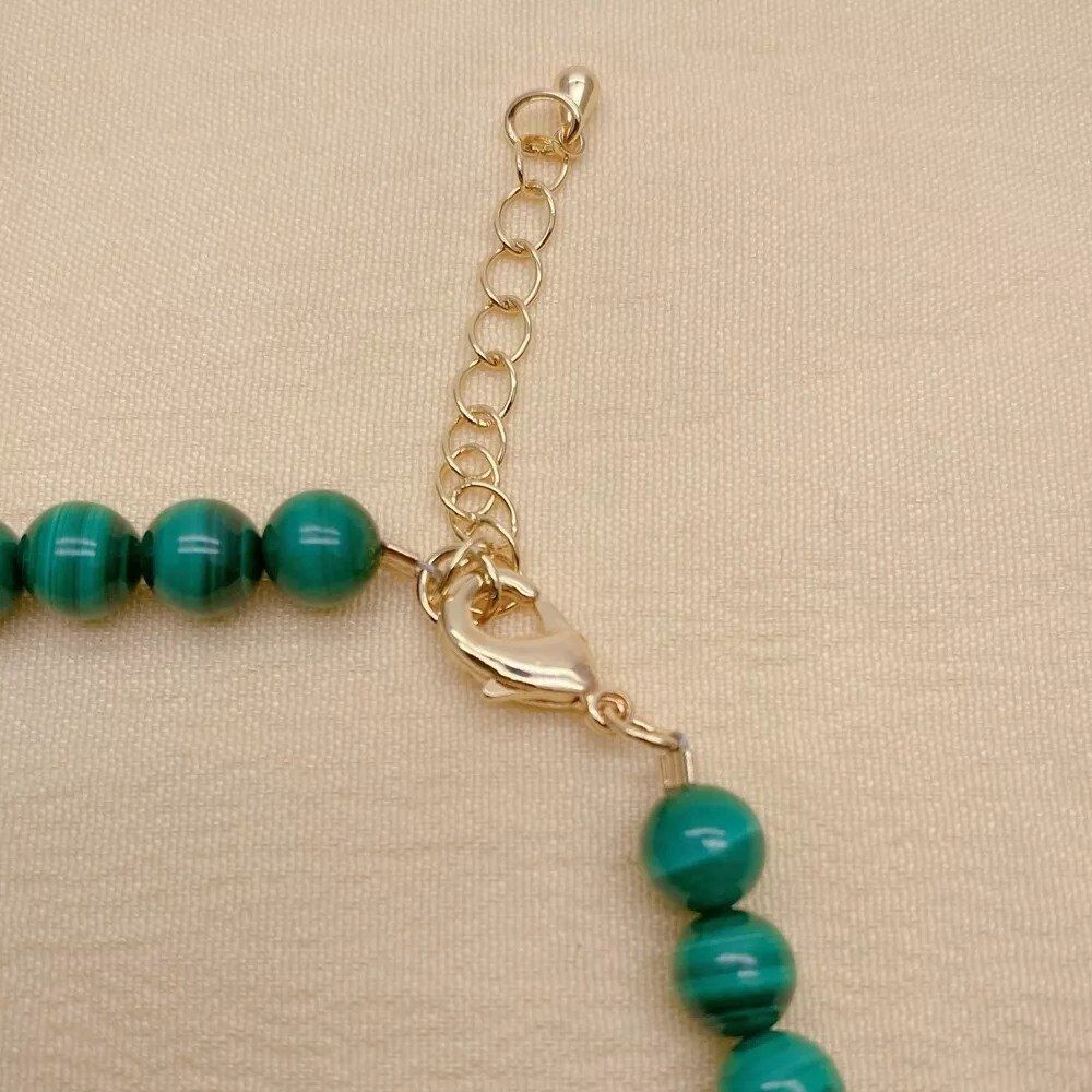 Catenine: Klein Malachit Halskette Kette Echt Collier Perle Malachite – Nuovo (secondo la descrizione) da Prilly venduto da ilyria73 4