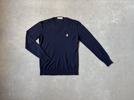 MAISON KITSUNÉ Merino Woll Pullover Navy Gr. S – wie NEU
