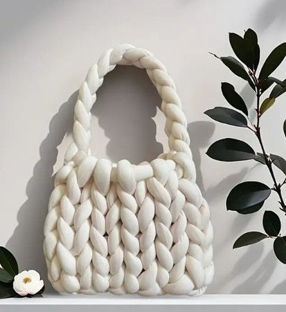 ⚜️ Luxury Stricktasche, Offwhite - NEU! ⚜️