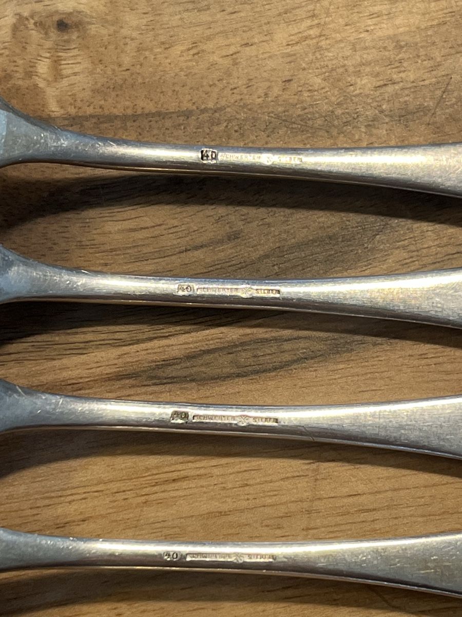 Gabeln: 6 Gabeln schwerter Silber, Versilbert – Gebraucht aus Würenlos von KLG_3TBs 6