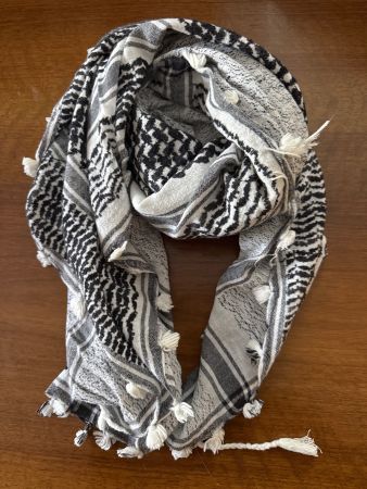 Palästinensertuch schwarz weiss mit Quasten