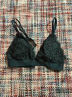 H&M Spitzen-Bralette, dunkles Tuerkis, Groesse 36/S, neuwert