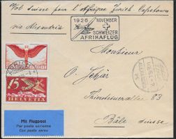 1926 Afrikaflug ZH - ALEXANDRIA Spitzen-Frankatur Top ab 1.-