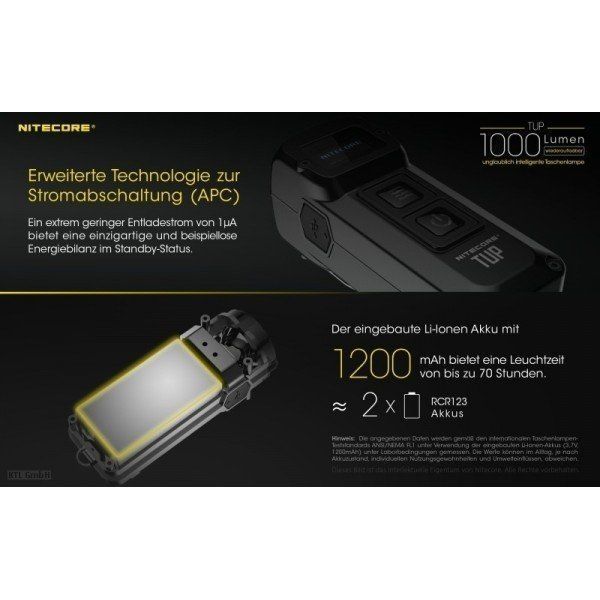 NiteCore Lampade: starke Schlüsselbundleuchte NiteCore TUP – Nuovo e nell'imballaggio originale da Grüningen venduto da Prolumin 7