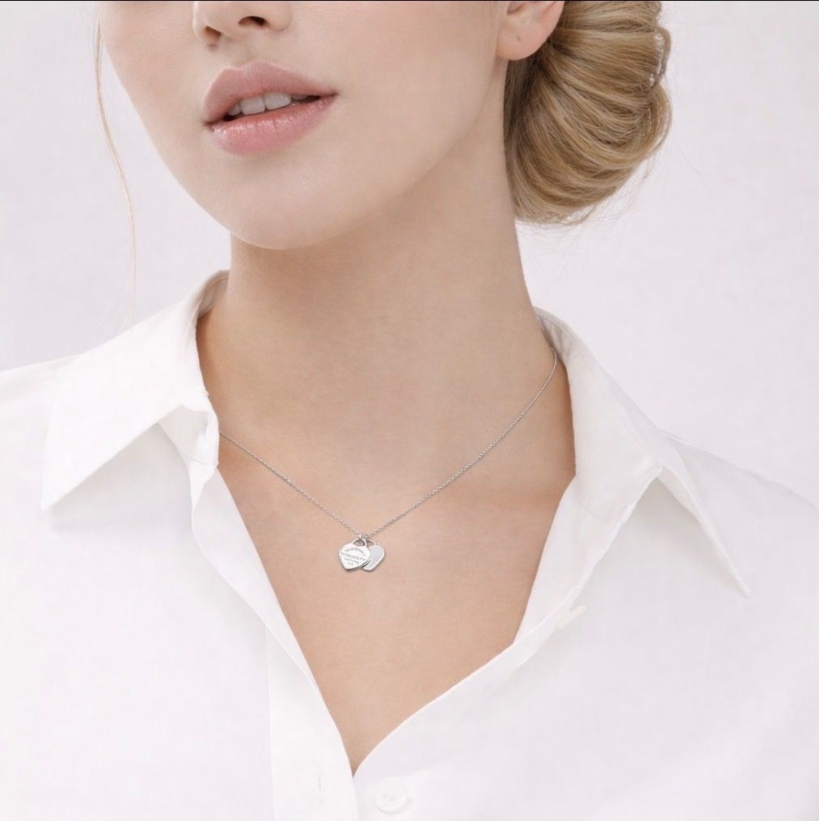 Tiffany & Co. Catenine: Tiffany & Co. Kette doppel Herz 925 Silber – Usato da Rümlang venduto da ohsnapiiitzme2 2