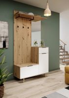 Garderobe Eiche/Weiss (100/202/40 cm) – sehr guter Zustand