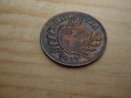 (D1) Départ 1 CHF 2 Rappen 1927