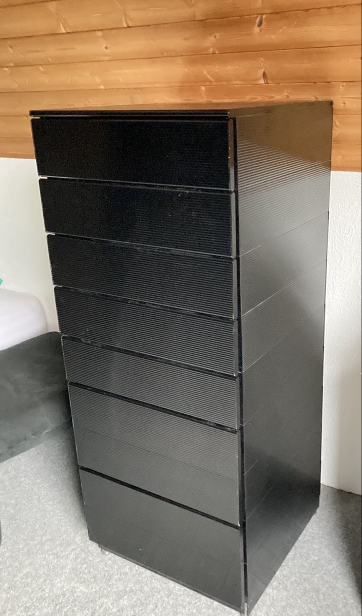 Cassettiere: Schwarze CAIMI EXPORT Alu-Kommode mit 7 Schubladen – Usato da Belp venduto da Doc_Matt_Rox 1