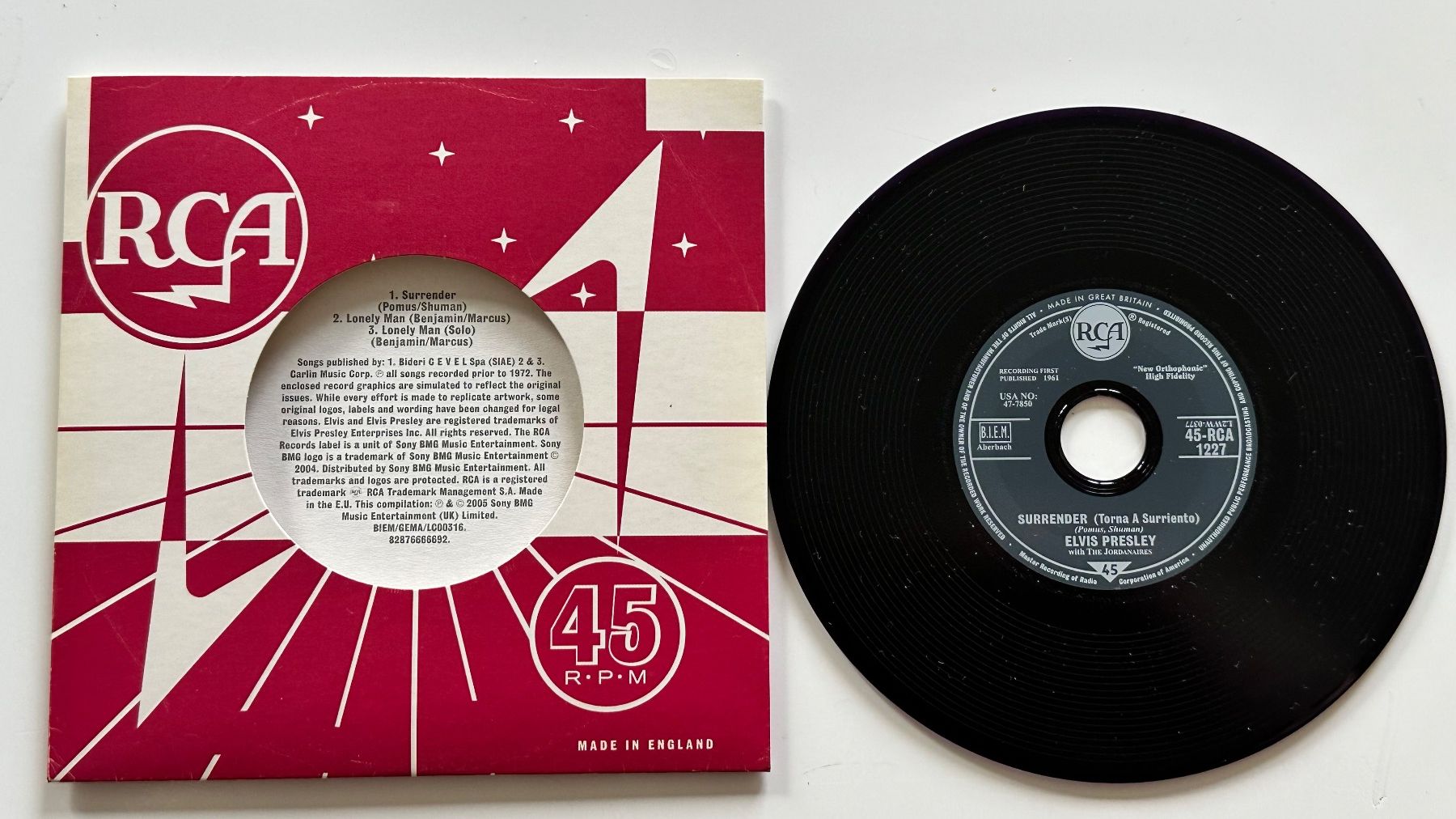 CD: Elvis - CD-Single - Surrender/Lonely Man – Nuovo (secondo la descrizione) da Etzwilen venduto da presley3577 2